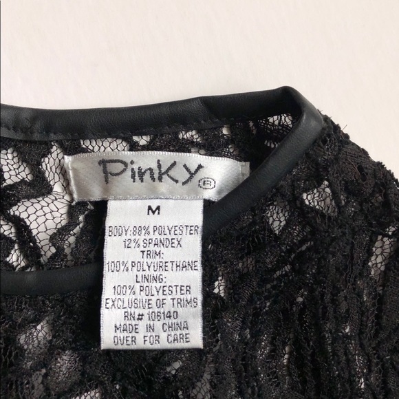 Faux Leather & Lace Dress Fit & Flare Drop Waist Prom Party - Picture 3 of 7